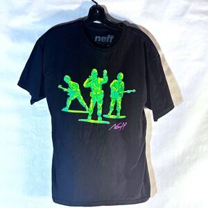 Neff Green Toy Soldiers Black Pink Multicolor Short Sleeve T Shirt Tee